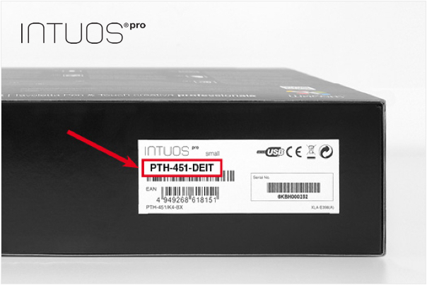 Intuos Pro (型番：PTH-451、651、851) のパッケージ