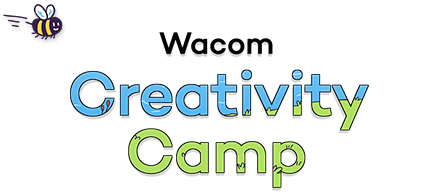 Wacom Creativty Camp in happy, child friendly font
